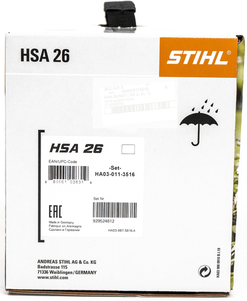 Аккумуляторные ножницы STIHL HSA 26